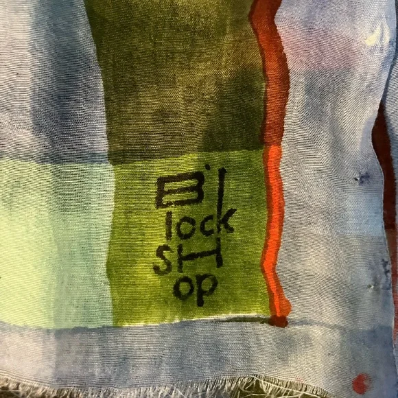 Block shop Textiles long Colorful Checkered Scarf - Picture 2 of 5